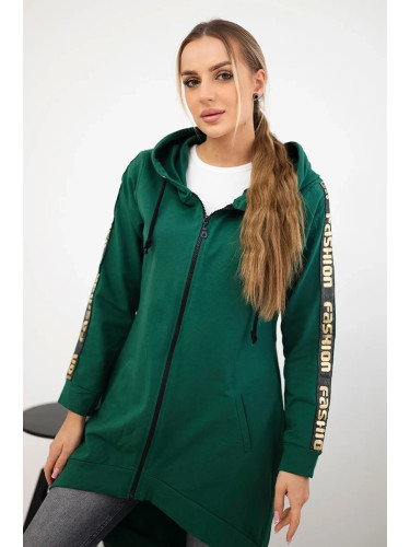 Zip-up sweatshirt at the back green