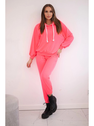 Hoodie in pink neon color