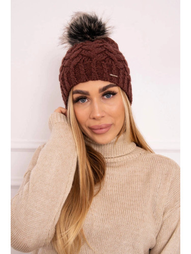 marka niezdefiniowana Cap with fleece Daria K217 brown