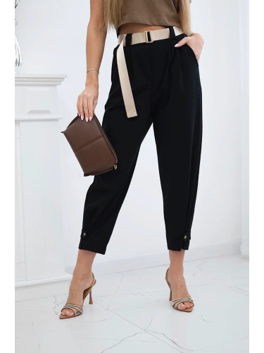Kesi Włoski Summer Punto trousers with leg closure black