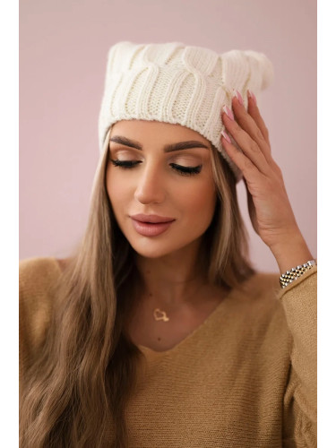 Kesi Cap with fleece Iwona K221 ecru