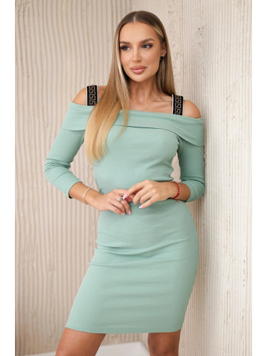 Dress with wide straps dark mint