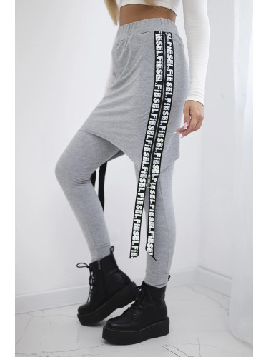 Pants/suit with gray selfie inscription