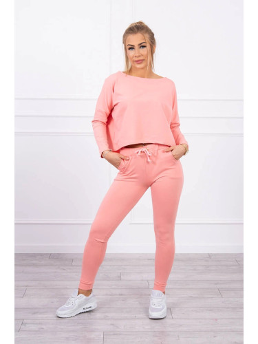 Set with oversized blouse apricot