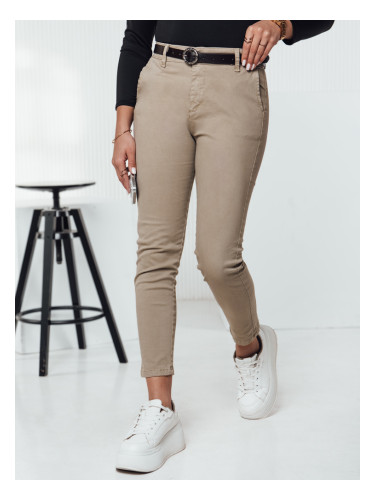 Дамски панталон TRENDIOSS с колан, бежов