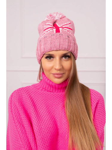 marka niezdefiniowana Cap with a pompom Elizabeth K386 dark pink
