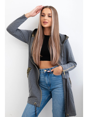 Sweatshirt with decorative graphite tape