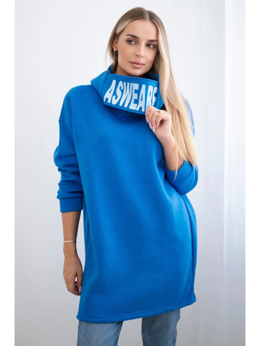 Padded hoodie purple blue