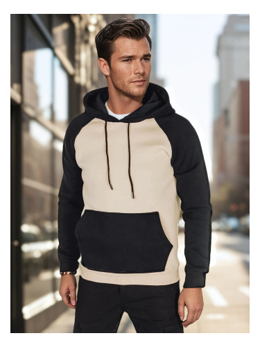 Мъжки бежов суичър с качулка