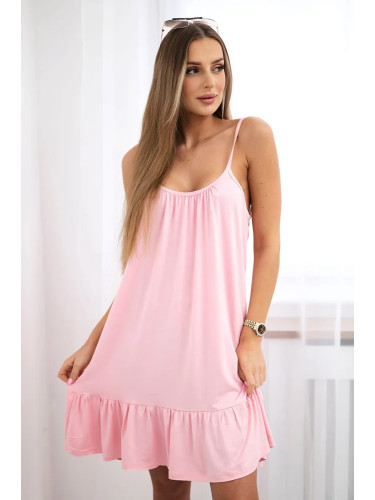 Dress with thin straps powder pink