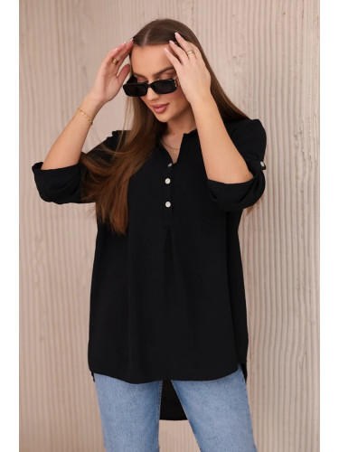 Blouse with a longer back black