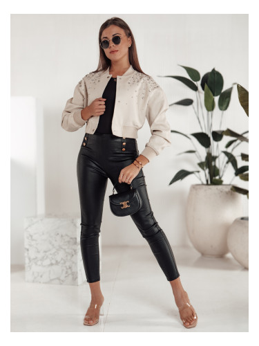 Дамски черни кожени панталони SKINLOVE