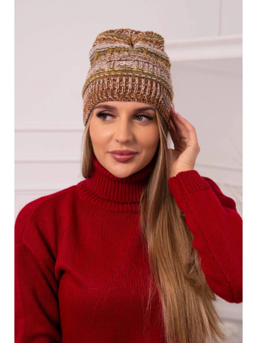 Kesi Cap with fleece Patrycja K254 khaki+camel