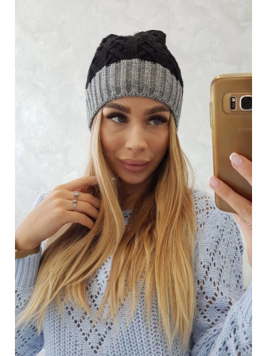 marka niezdefiniowana Cap with fleece Bibiana K264 dark gray + black