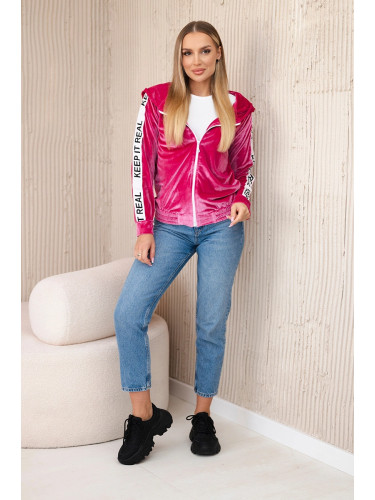 Velour hoodie fuchsia