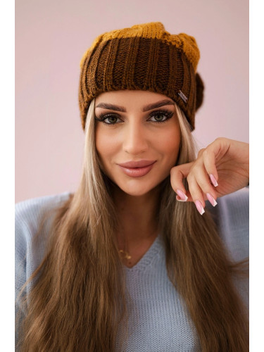 marka niezdefiniowana Cap with fleece Paris K212 mustard+brown