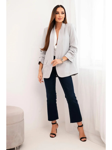 Kesi Włoski Elegant jacket with lapels gray