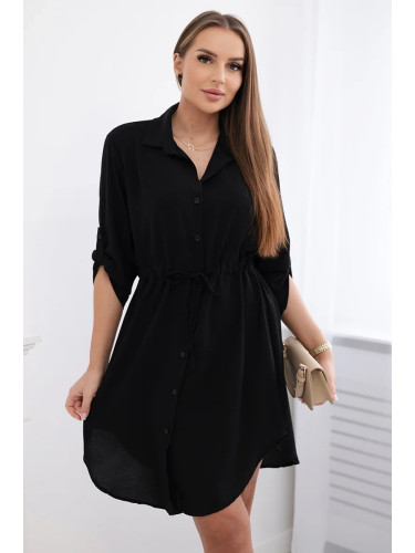 Kesi Włoski Dress with button closure and tie at the waist black
