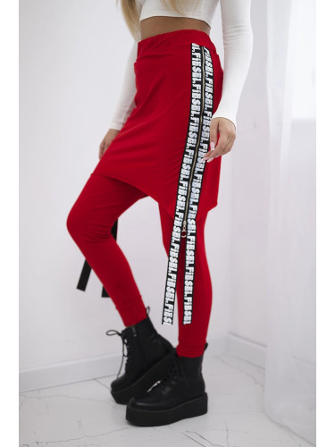 Pants/suit with red selfie inscription