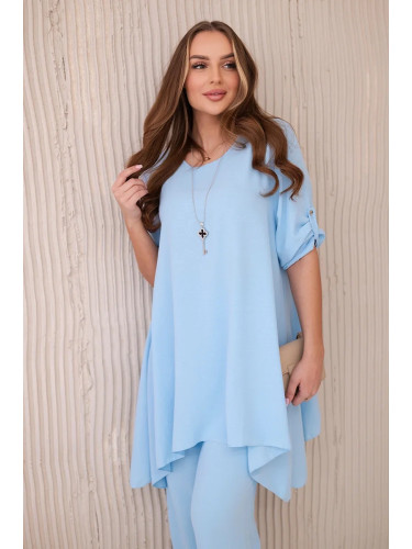 Kesi Włoski Set of blouse + pants with pendant blue