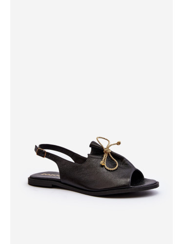 Кожени равни сандали Zazoo 2898 Черни