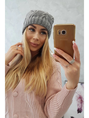 Kesi Cap with fleece Sylwia K244 light gray