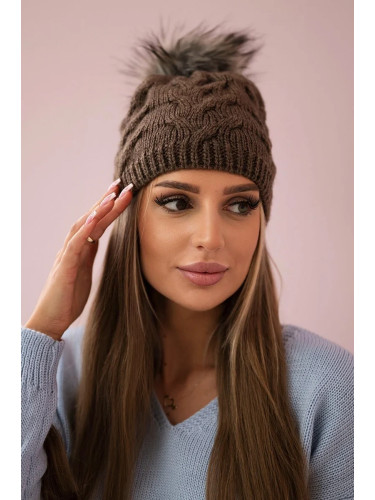 Kesi Cap with fleece Ela K242 brown