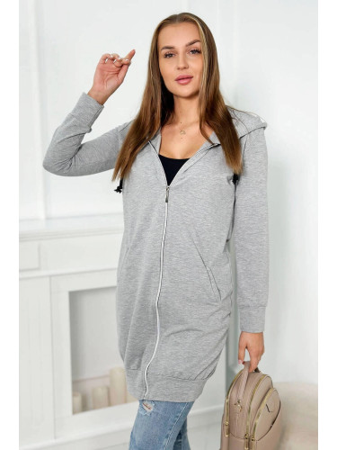 Hoodie with gray melange