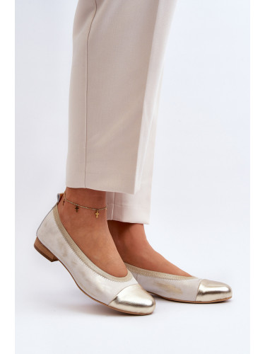 Кожени балерини Zazoo 2890 златисти