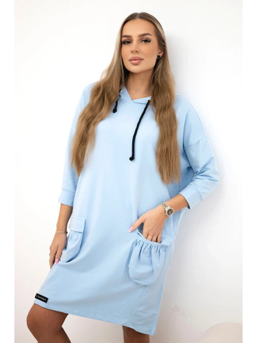 Blue dress with hood