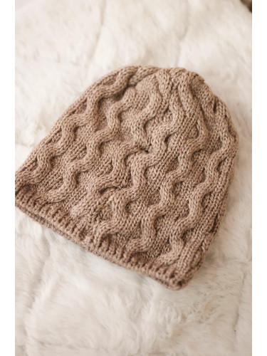 marka niezdefiniowana Cap with fleece Teresa K285 dark beige