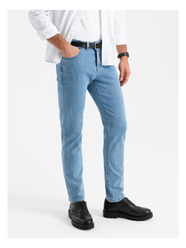 Ombre Classic men's SLIM FIT jeans with elastane - light blue