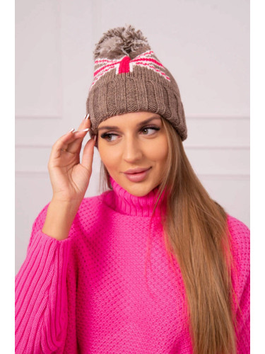marka niezdefiniowana Cap with a pompom Elizabeth K386 mocca