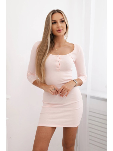 Nap neckline dress powder pink