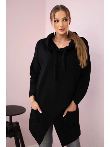 Tunic with a clutch front Oversize black