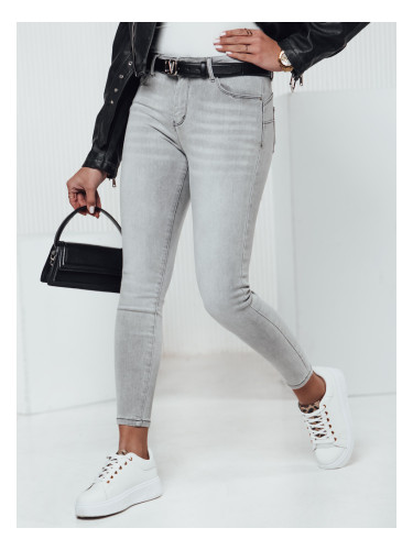 Spodnie damskie SKINICON jeansowe z push up szare Dstreet