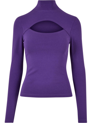 Women's turtleneck with neckline and long sleeves - purple