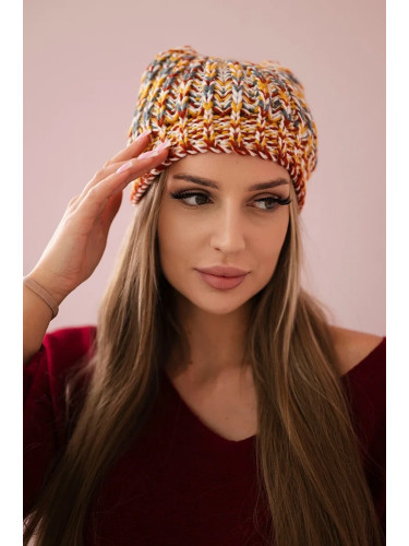 Kesi Cap with a pompom Maria K335 mustard