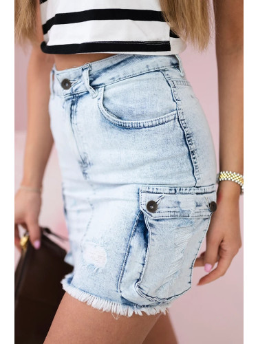 marka niezdefiniowana Stretch denim skirt with pockets on the sides S/M-L/XL