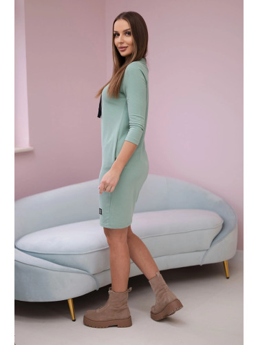 Dark mint dress with neck tie