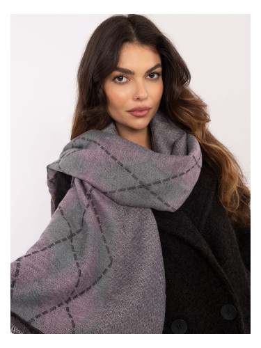 Grey and pink women's viscose scarf