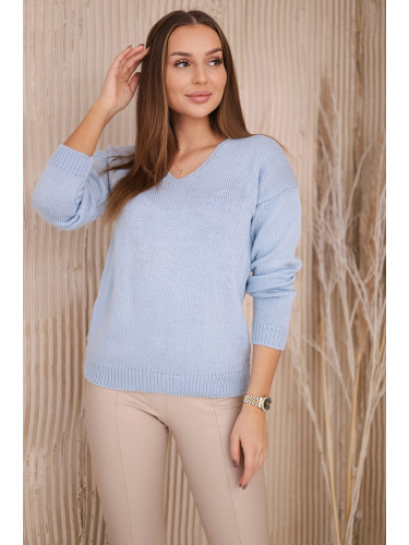 Blue sweater with V-neck