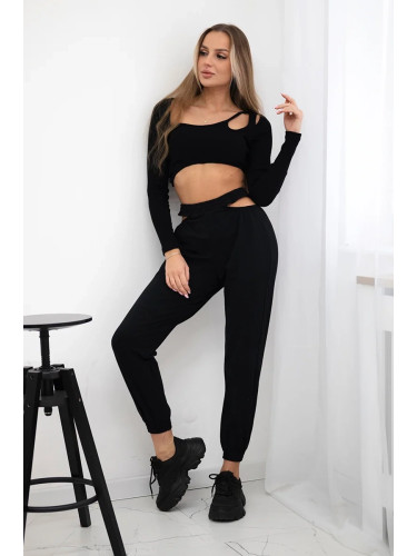 Set with top blouse black