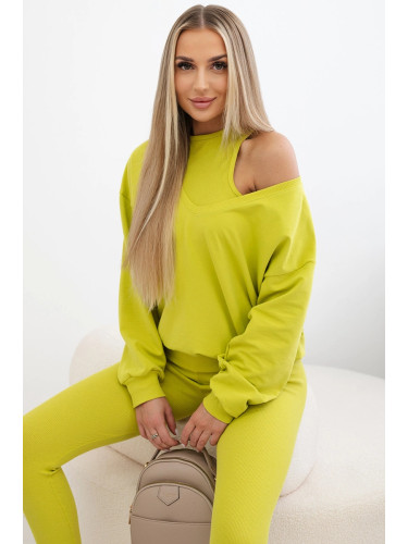 3-piece set Sweatshirt + top + leggings kiwi