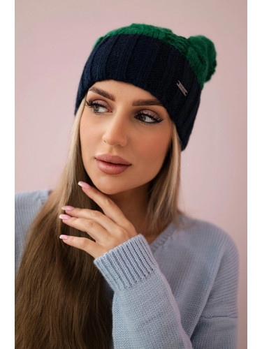 marka niezdefiniowana Cap with fleece Paris K212 green+navy blue