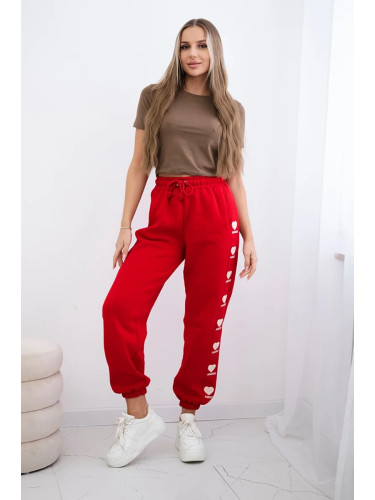 Cotton pants Amour red