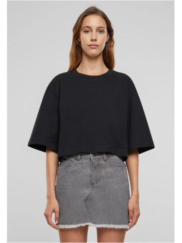 Women's T-shirt Heavy Organic Oversized Cropped Black