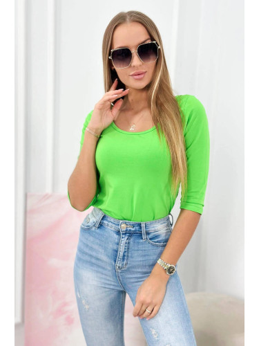 Blouse with a round neckline light green