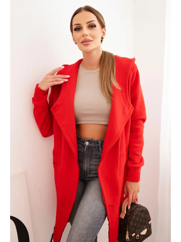 Insulated raincoat with hood red