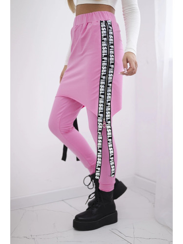 Pants/suit with selfie lettering light pink